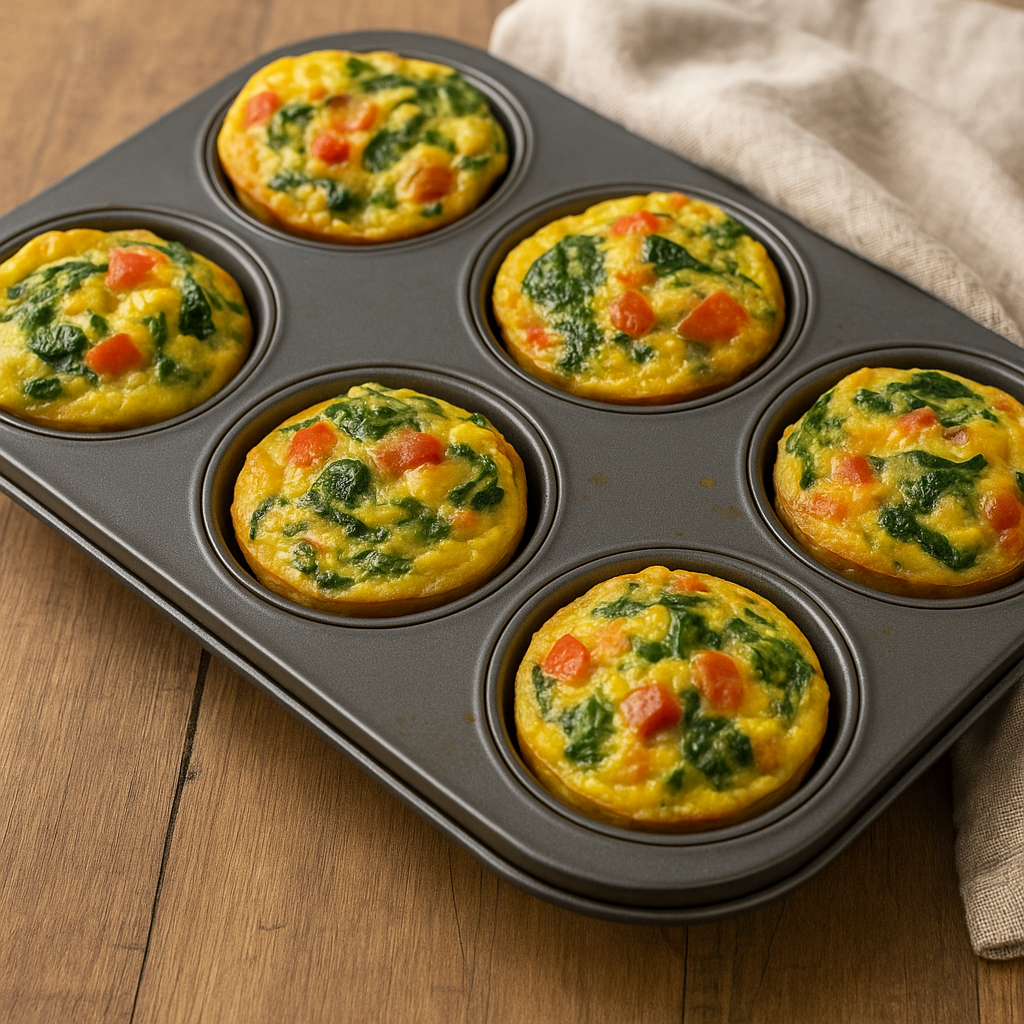 Muffins de huevo y verduras: receta keto fácil, baja en carbohidratos y rica en proteínas. Perfectos para preparar con antelación y disfrutar de un desayuno saludable toda la semana.