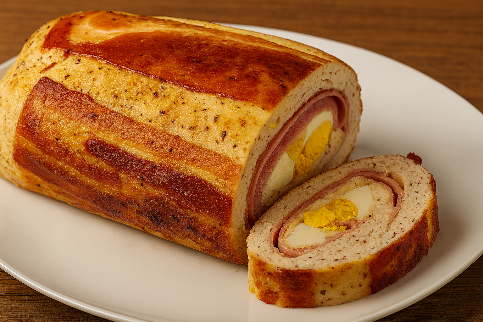 Rollo de pollo picado keto con jamón y queso - VivaKeto