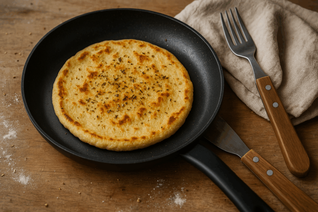 Pan keto rápido sin horno Bajo en carbohidratos y alto en proteínas Ideal para menopausia por su saciedad y estabilidad glucémica Perfecto para preparar sándwiches o como “pan de emergencia” Receta fácil y lista en 5 minutos